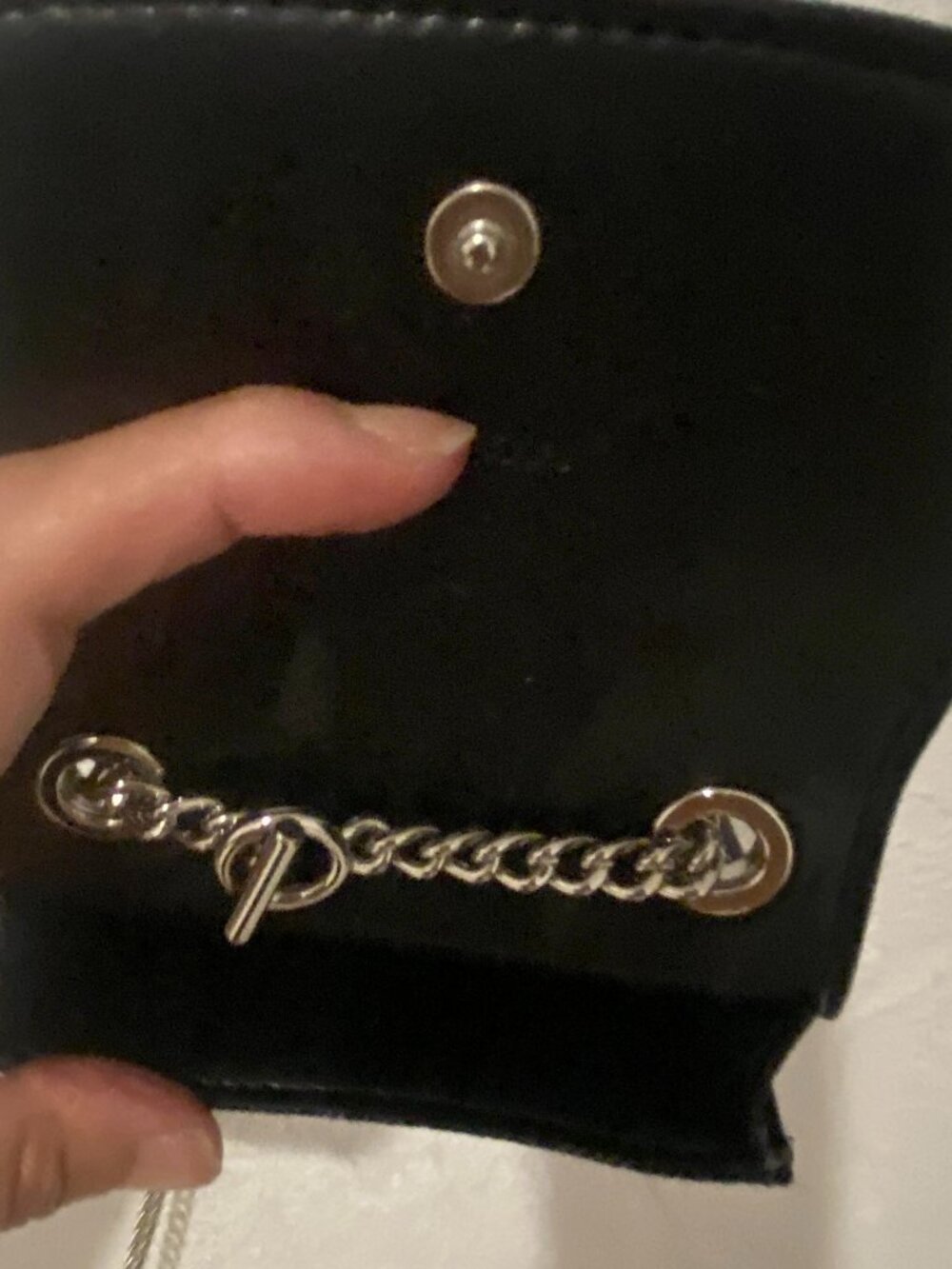 COACH Signature Denim Phone Crossbody Pouch Chain Strap Black - Picture 13 of 15